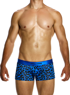 MODUS VIVENDI 立体囊袋天鹅绒撞色豹纹低腰男士平角内裤 15421