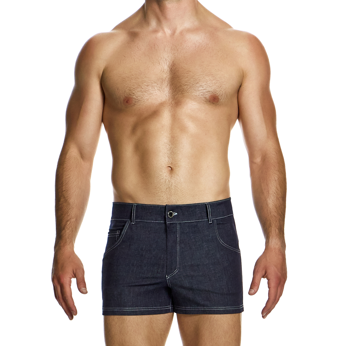 MODUS VIVENDI 复古个性低腰时尚牛仔低腰紧身男士三分短裤 11462