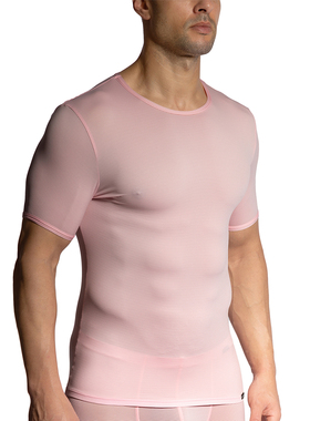 OLAF BENZ 透气舒适透视条纹修身男士圆领短袖T恤 1-05835