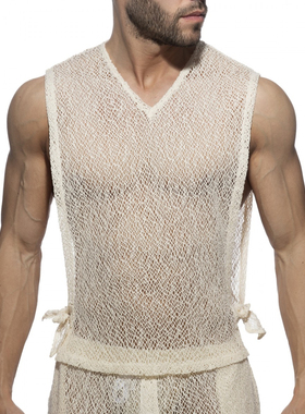 ADDICTED 柔软舒适透气透视复古奢华修身休闲运动男士背心 AD1268