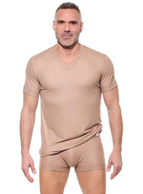 GREGG HOMME 莫代尔罗纹复古运动T恤 健身浴袍居家跑步 220107