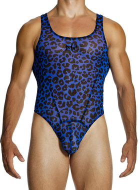 MODUS VIVENDI 立体囊袋透视网纱豹纹修身男士连体丁字内裤 15482