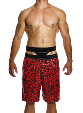 MODUS VIVENDI 复古闪耀豹纹柔软舒适镂空修身男士运动短裤 15463