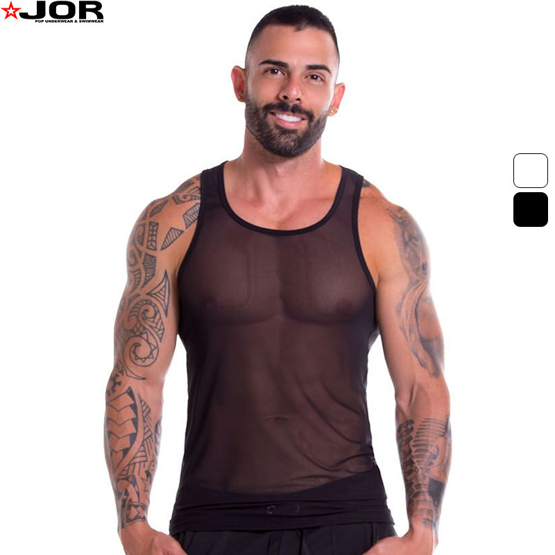 网纱运动风透薄时尚男士背心现货