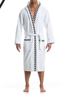 MODUS VIVENDI 复古印花柔软舒适棉连帽男士长款浴袍睡袍10751
