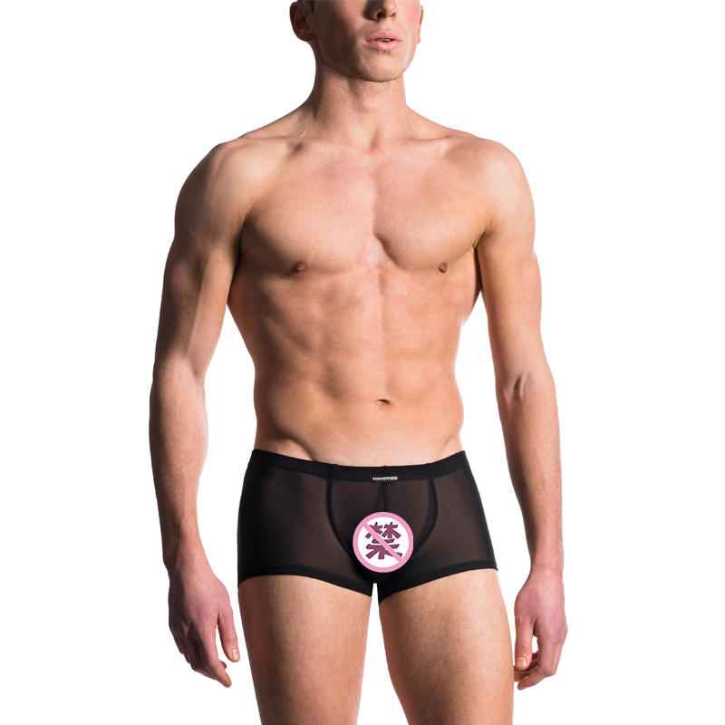 MANSTORE柔软透气透视低腰平角裤