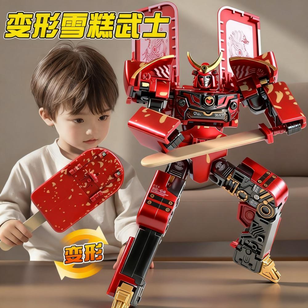 2025年儿童雪糕武士变形机器人双形态金刚机甲冰淇淋男孩益智玩具