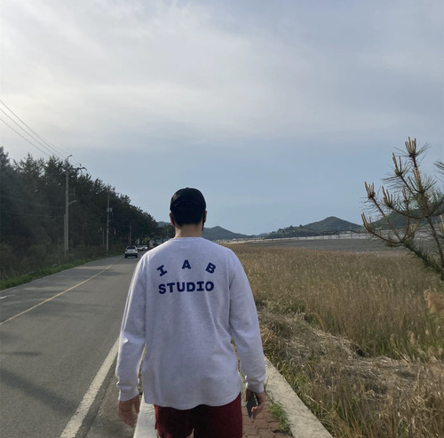 韩国IAB STUDIO高品质100%棉长袖T恤纯棉秋冬男女通用套头潮牌