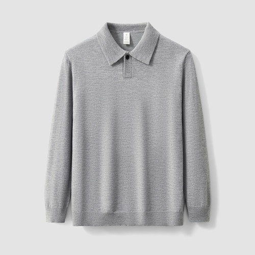 亲肤舒适软糯细腻翻领长袖针织衫