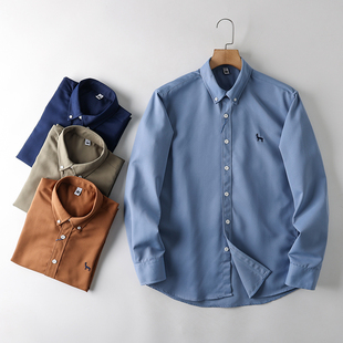 高端定织面料!精致绣标!亲肤舒适!春季新款男商务休闲长袖衬衫
