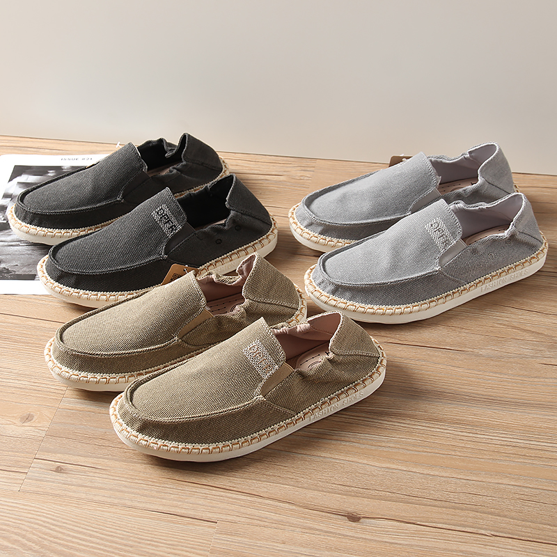 透气麻料懒人一脚蹬耐弯折渔夫鞋
