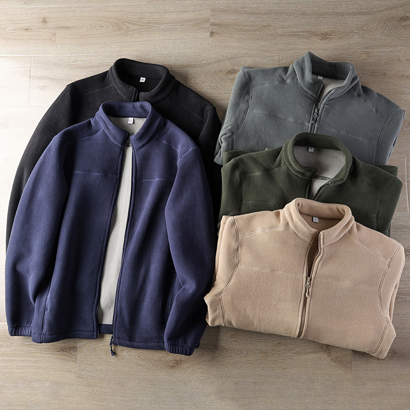 加厚双面摇粒绒蓄热保暖抓绒外套