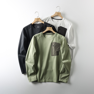 弹力抗皱圆领运动长袖 7A级抗菌面料 男士 轻盈舒适 T恤 3D立裁