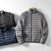 秋冬男薄款 轻盈保暖不臃肿 立领休闲棉服外套 分仓绗棉 出口单