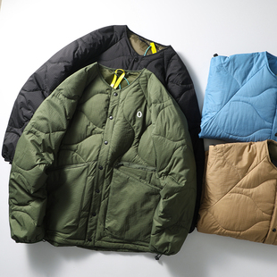 都市轻量系列!90白鸭绒!户外防风防水男运动休闲无领羽绒服外套
