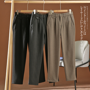 磨毛混纺呢料 西裤 抗皱垂坠 防风保暖毛呢休闲裤 男士 秋冬苾备