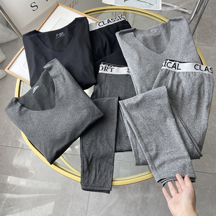 套装 黑科技 德绒V领无痕保暖秋衣秋裤 秋冬男款 亲肤细腻触感