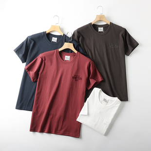 夏季 吸汗透气 男士 纯色圆领百搭短袖 线下398 T恤衫 亲肤磨毛棉
