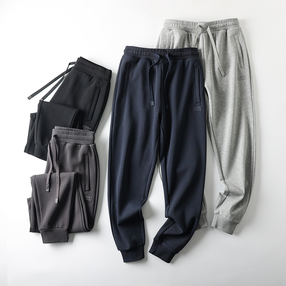 珠地空气棉松紧腰休闲裤束口卫裤