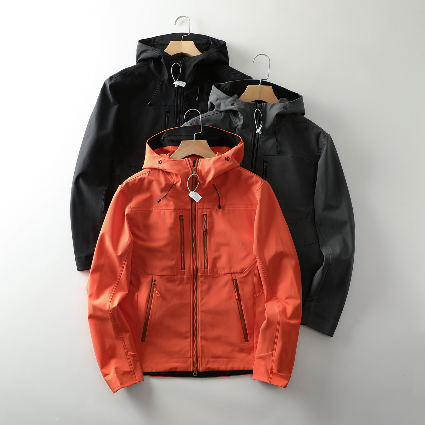 户外防风防水暖绒连帽软壳冲锋衣