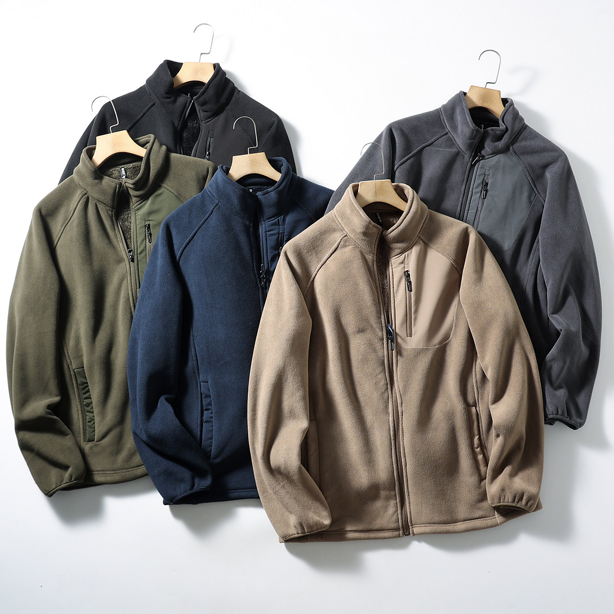 超保暖！复合摇粒绒！秋冬男士纯色时尚立领加绒加厚户外夹克外套,男装,夹克,淘宝优惠券,粉丝福利购,淘宝优惠卷