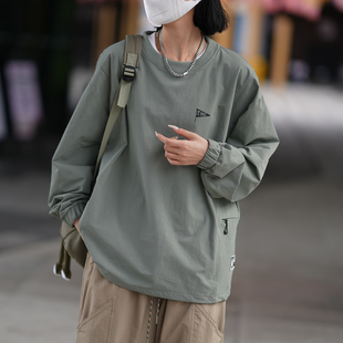 户外机能风 长袖 情侣款 圆领速干透气廓型工装 卫衣 秋季 日系高街