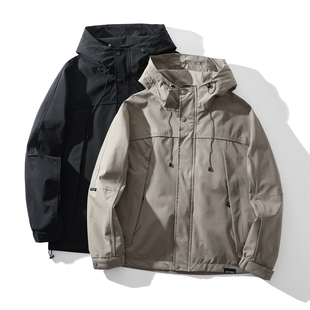 机能户外连帽工装 防风防泼水面料 男士 秋季 口袋夹克外套 3D立裁