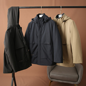 巅峰抗寒 户外抗风保暖连帽棉服 男士 可脱卸仿皮毛一体内胆 冬季