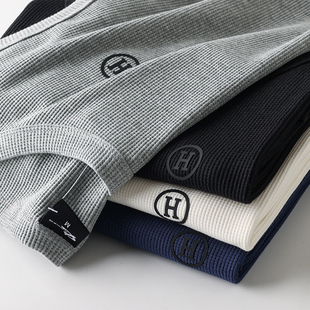 纯色运动休闲背心汗衫 打底苾备 男士 春夏薄款 男 舒适透气华夫格