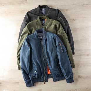 夹棉内里 美式 MA1 经典 秋冬男棒球领飞行员棉服夹克外套 复古