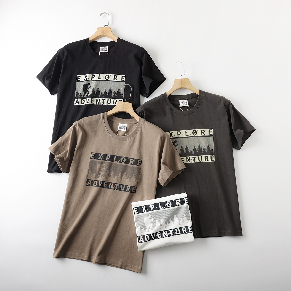 复古字母印花亲肤全棉短袖T恤衫