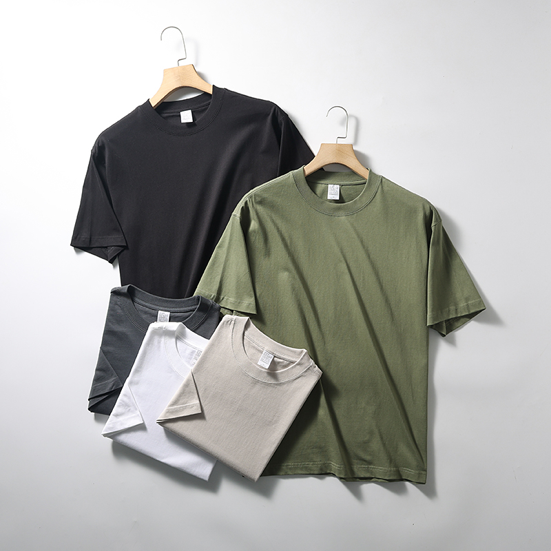 亲肤舒适长绒棉落肩打底短袖T恤