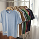 亲肤细腻 春夏新款 男士 230G水洗磨毛全棉 纯色百搭打底短袖 T恤