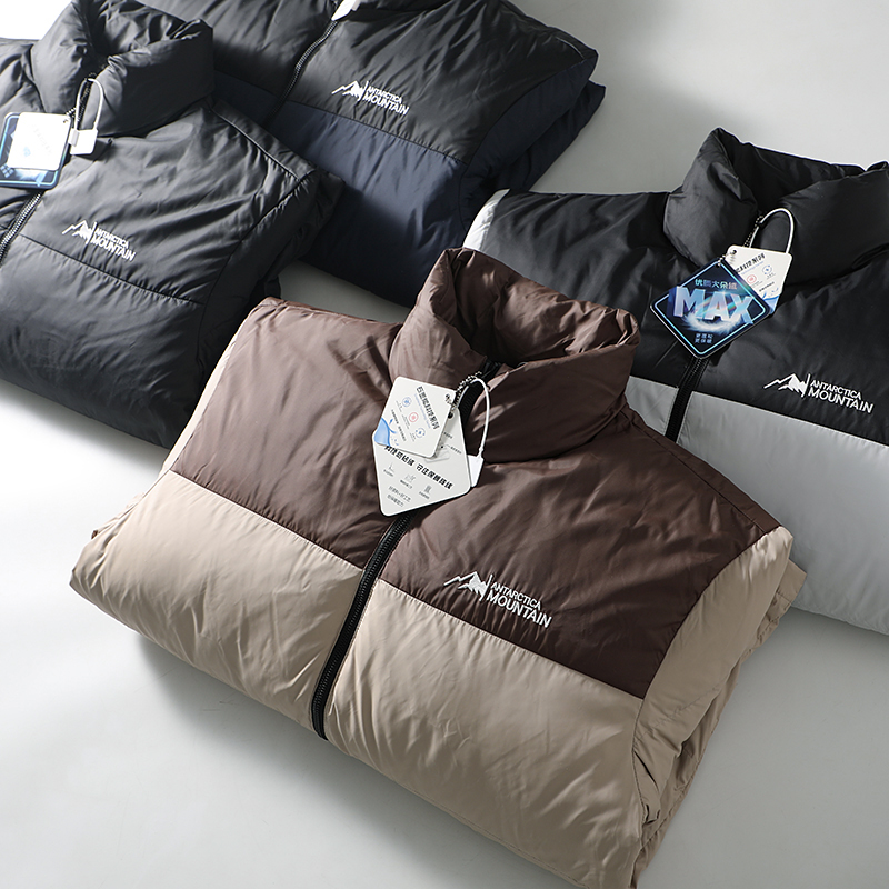 科技石墨烯加厚立领拼色羽绒服潮