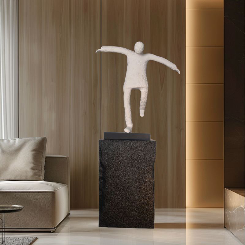 现代简约客厅沙发边艺术摆件高级落地装饰品样板间雕塑增高台底座