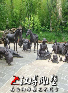 玻璃钢人物商业街雕塑园林景观