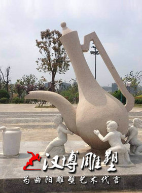 玻璃钢茶文化雕塑景观园林仿铜