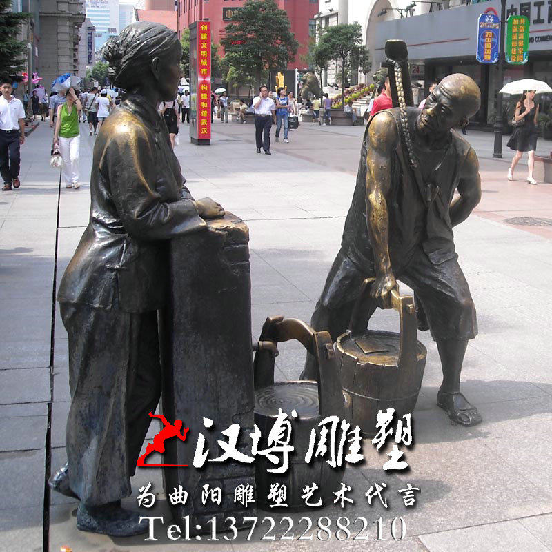 铸铜玻璃钢武汉江汉路步行街雕塑商业街文化艺术传统雕塑装饰定制