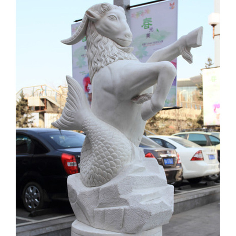 石雕魔蝎座十二星座动物雕刻汉白玉园林景观雕塑城市小区装饰定制