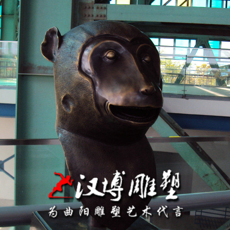 玻璃钢铜雕铸铜猴子动物雕塑兽头户外园林景观雕塑公园小区装饰