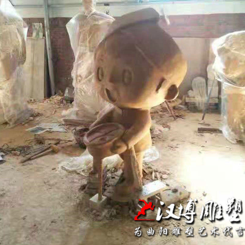 卡通娃娃形象雕塑泥塑模型雕塑制作玻璃钢雕塑彩绘人物城市雕塑