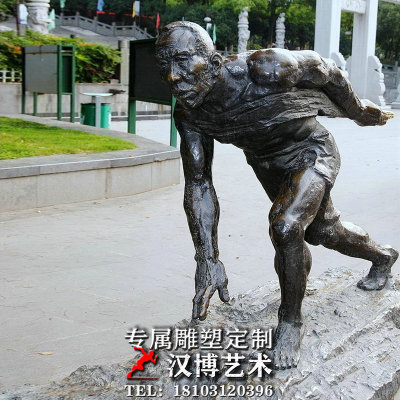 城市广场历史雕像民俗纤夫仿铜