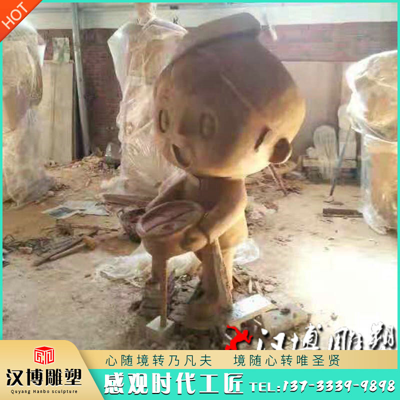 卡通娃娃形象雕塑泥塑模型雕塑制作玻璃钢雕塑彩绘人物城市雕塑