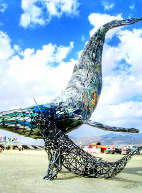 不锈钢鲸鱼雕塑景观艺术品