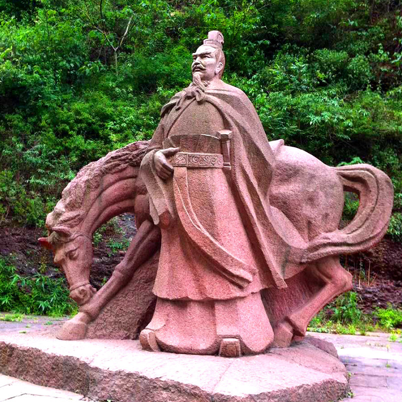 户外广场名人石雕人物雕塑园林景观开国皇帝刘备铜雕像景观艺术品