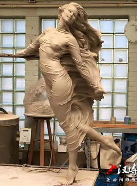 美女室内玻璃钢铸铜大型人物雕塑