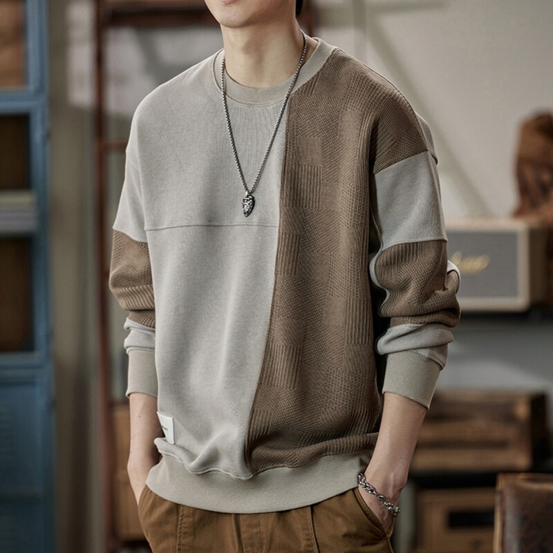 卫衣男士春季宽松帅气潮流米色高级感男款秋2026新款针织外套上衣