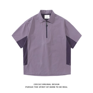 Ceecuz 夏季轻薄户外运动速干透气polo衫美式训练服潮牌短袖T恤男