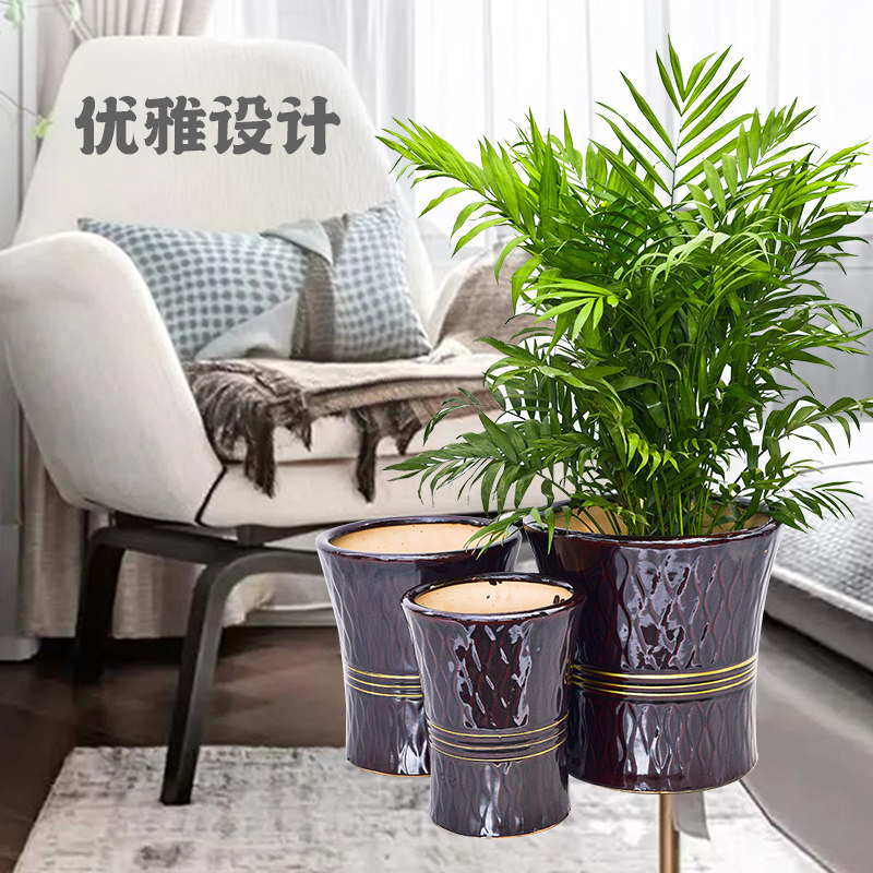 大陶瓷花盆中式欧式简约植物通用