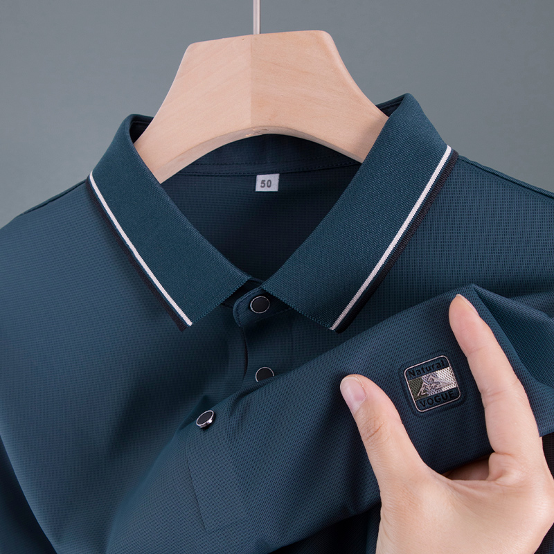 爸爸夏装冰丝凉感上衣服40岁50岁